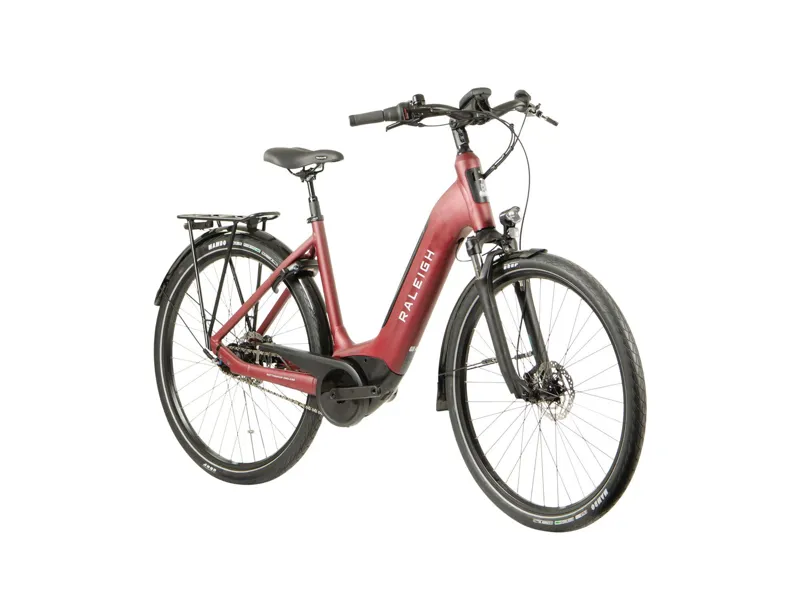 2022 Raleigh Motus Tour Lowstep Hub Gear Electric Bike in Red-4